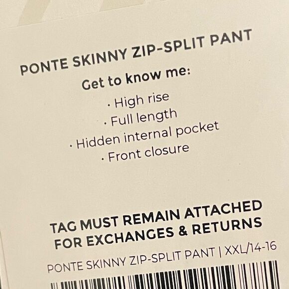 Fabletics Navy Ponte Skinny Zip Split Pant Size XXL - Picture 11 of 11